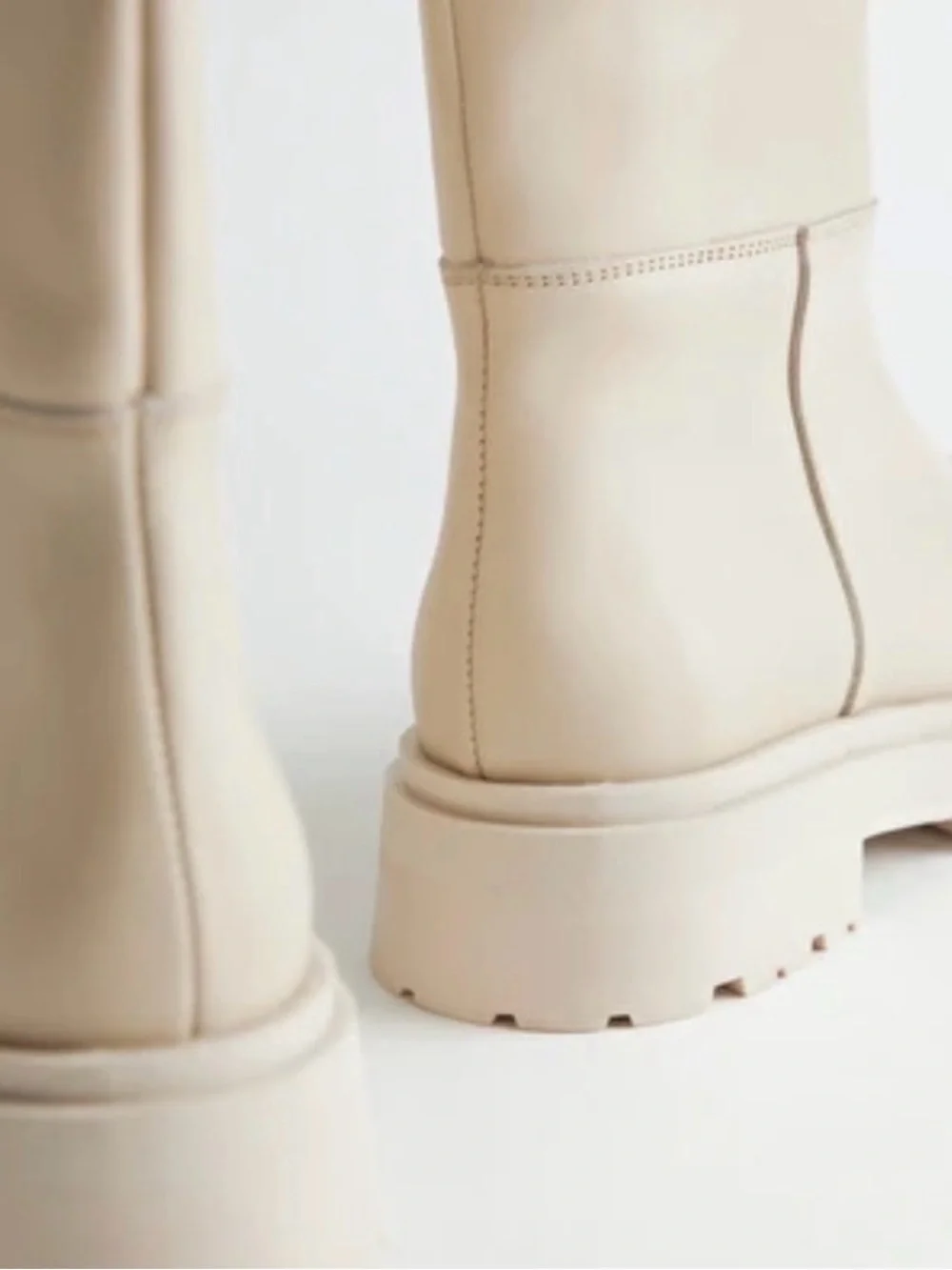 & Other Stories Cream Over-the-Knee Chunky Sole Boots